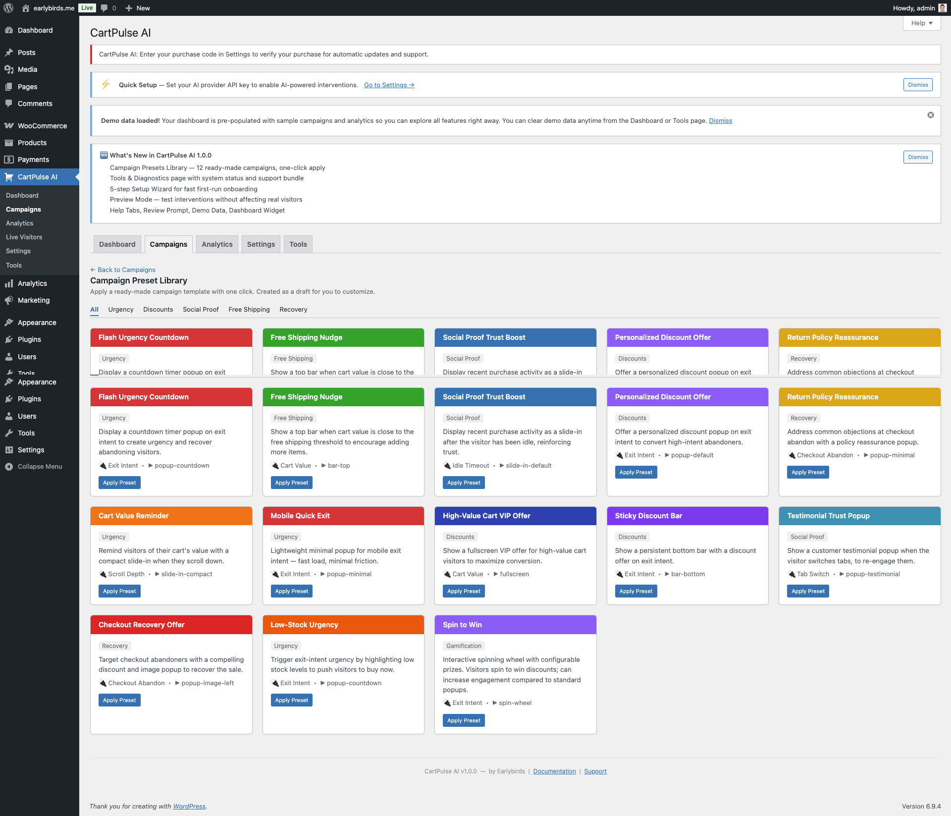 Campaign Preset Library