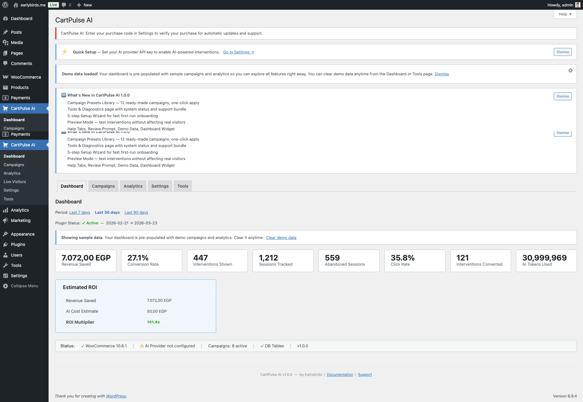 CartPulse AI Dashboard