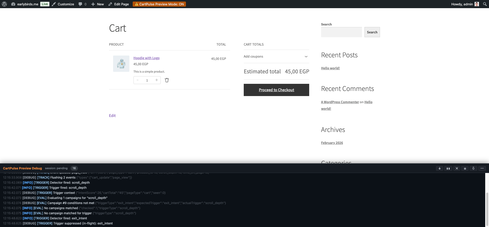 Live Campaign Preview with Debug Panel
