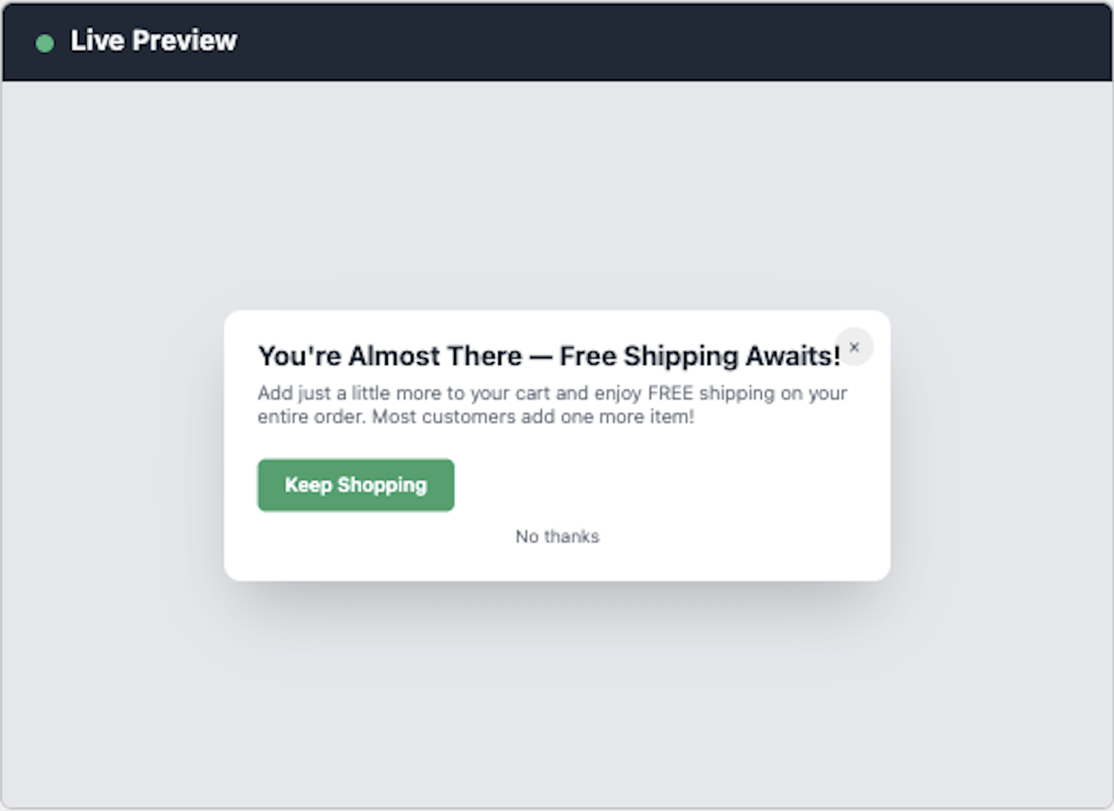 Intervention: Cart Value