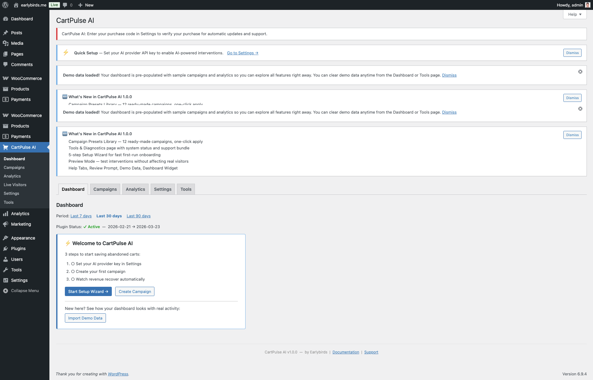 Dashboard with KPI Cards and Analytics