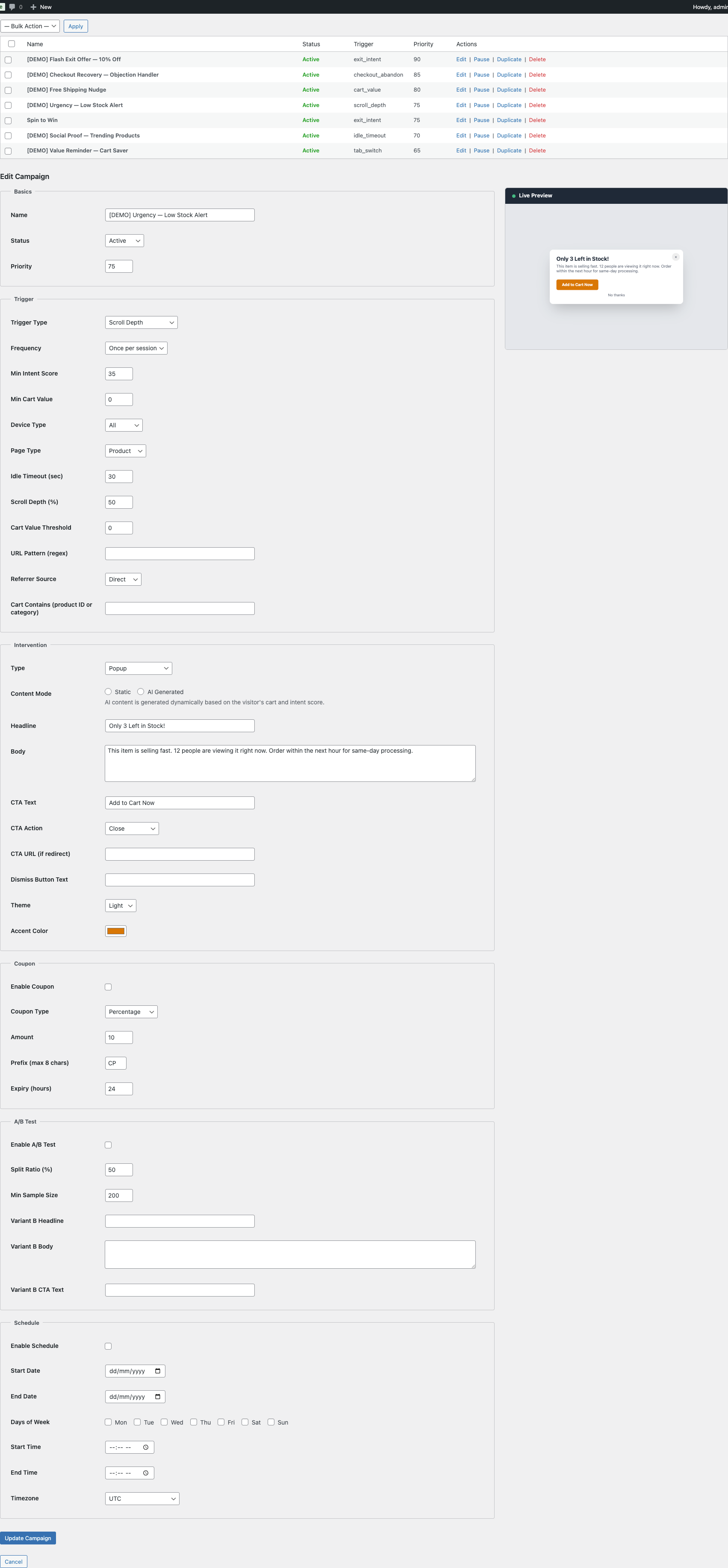 Trigger: Scroll Depth
